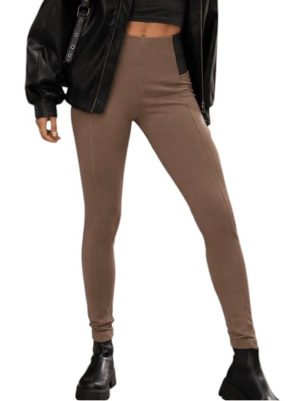 0360:  NINA ROSSI NWT SLIM LEG PANTS MOCHA (H20)